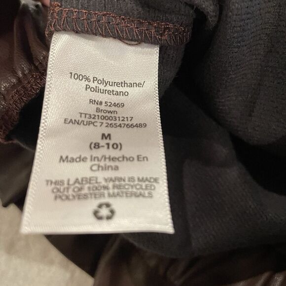 Women’s Skirt Time And Tru Brown Faux Leather Skirt Size Medium 8/10 NEW W Tags - Picture 6 of 12